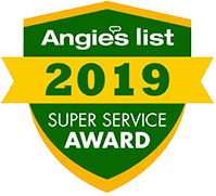 Award badge for 2019 Angie's List Super Service Award