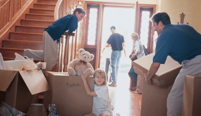 Family Packing Their Household
