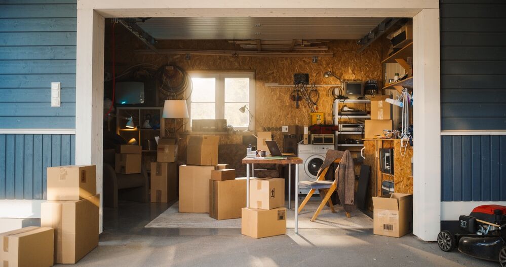boxes on garage