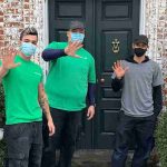 murphy team outside residence