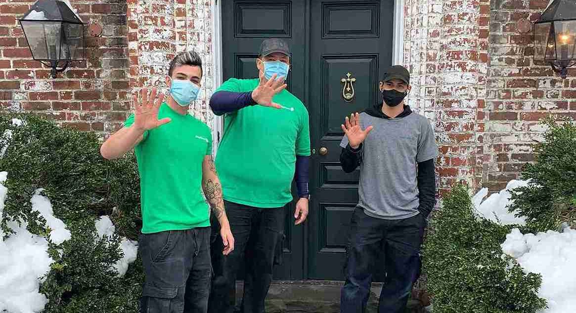 murphy team outside residence