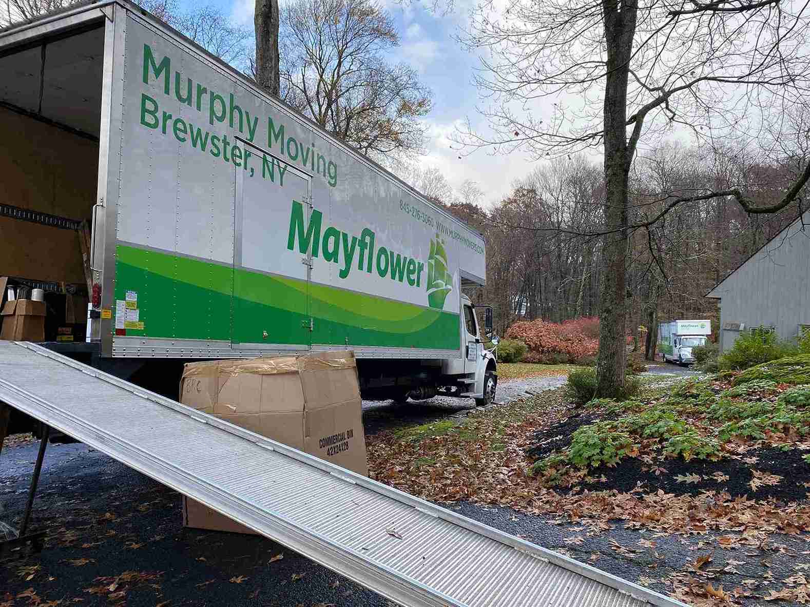 moving truck park outside