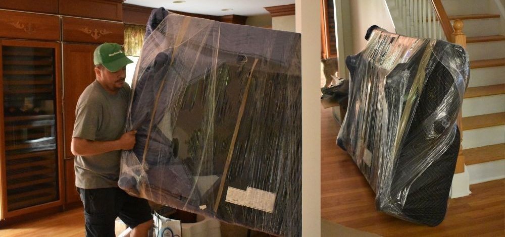 Wrapped furniture move