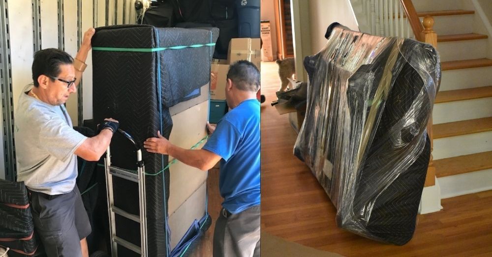 Movers blanket wrap and strap large furniture