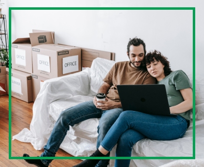 Couple waiting for the moving day